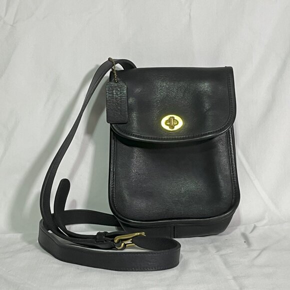90s coach black sidepack crossbody bag